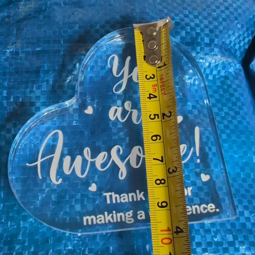 Heart-Shaped Acrylic Sign  with Inscription You Are Awesome set Of 9
